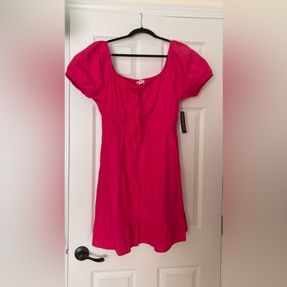 Bright Pink Short Sleeve Dress